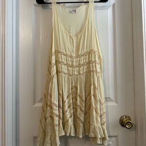 Free People Yellow and Tan Sleeveless Top